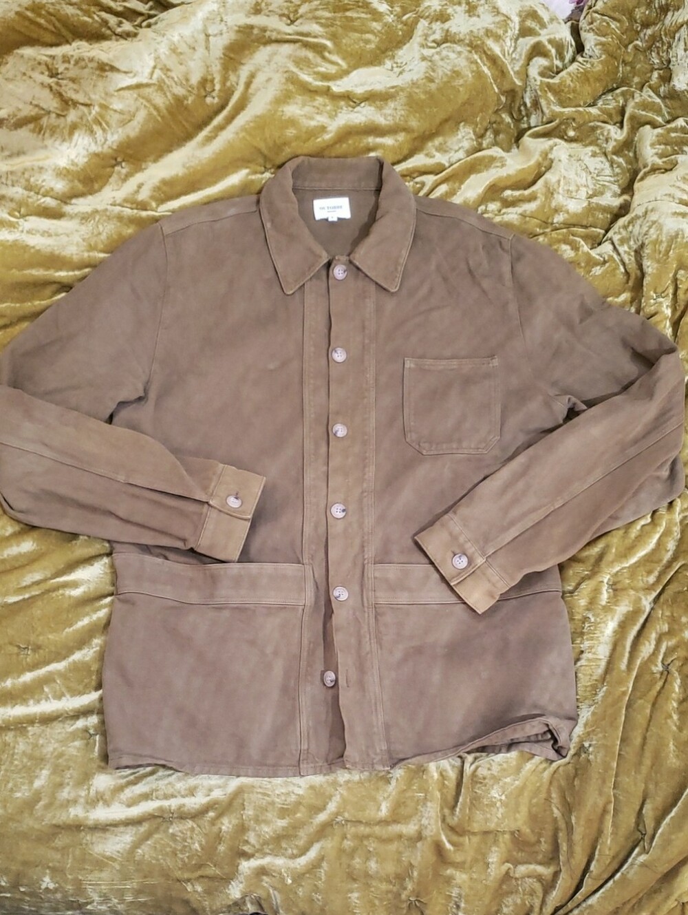 Men's Olive Green Button-Up Shirt-Jacket - Octobre Editions Will Jacket
